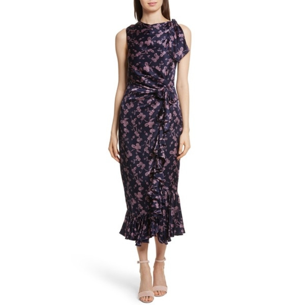 NWOT Cinq a Sept Nanon Knotted Silk Dress